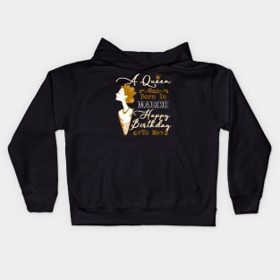 Womens A Queen Was Born In March Shirt Birthday Gift Kids Hoodie